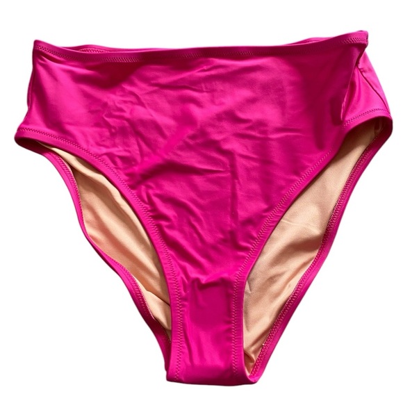 J. Crew Fuchsia Hot Pink High Rise Bikini Bottom Women’s Size XS Small Medium - Picture 3 of 10